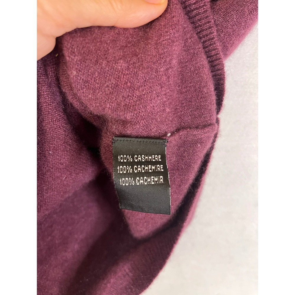 Linda Allard Ellen Tracy L 100% Cashmere Sweater Mock Neck Sleeveless Maroon - Picture 2 of 8